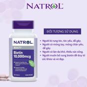 Viên Uống Mọc Tóc Natrol Biotin 10000Mcg Hỗ Trợ Tóc Chắc Khỏe, Giảm Gãy Rụng 100 Viên-1