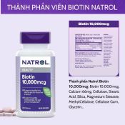 Viên Uống Mọc Tóc Natrol Biotin 10000Mcg Hỗ Trợ Tóc Chắc Khỏe, Giảm Gãy Rụng 100 Viên-4