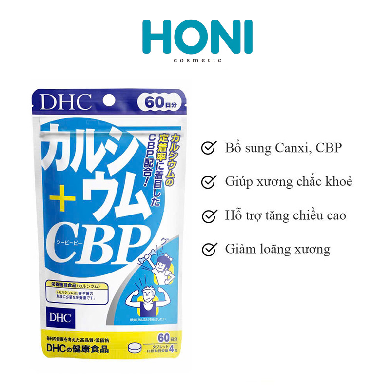 Viên Uống  Dhc Vitamin Canxi + CBP Giúp Xương Khỏe Mạnh, Tăng Cường Canxi 60 Ngày 240V - VTM4