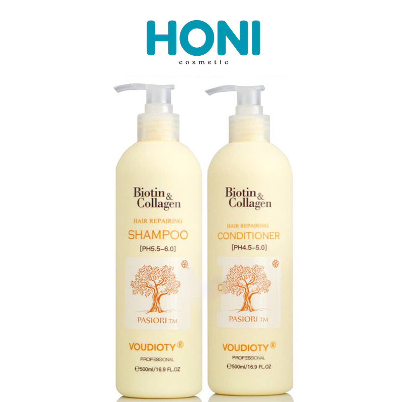Bộ Gội Xả Biotin & Collagen Voudioty 2021 Siêu Mềm Mượt 500ml-0