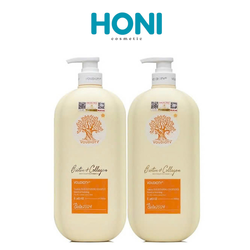 Bộ Gội Xả Biotin & Collagen Voudioty 2024 Siêu Mềm Mượt 1000ml - CSHAIR110