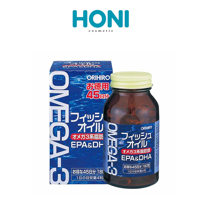 Dầu Cá Orihiro Omega 3 Hỗ Trợ Sức Khỏe Tim Mạch, Tăng Cường Não Bộ 180 Viên - HTLĐ24
