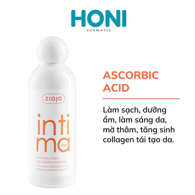 Dung Dịch Vệ Sinh Intima Ziaja Làm Sạch, Khử Mùi Hôi Ascorbic Acid Kháng Khuẩn 200ml - CSPN8