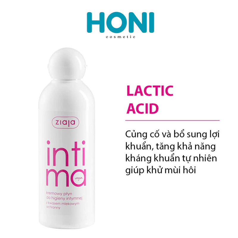Dung Dịch Vệ Sinh Intima Ziaja Làm Sạch, Khử Mùi Hôi Lactic Acid Tăng Lợi Khuẩn 200ml - CSPN7