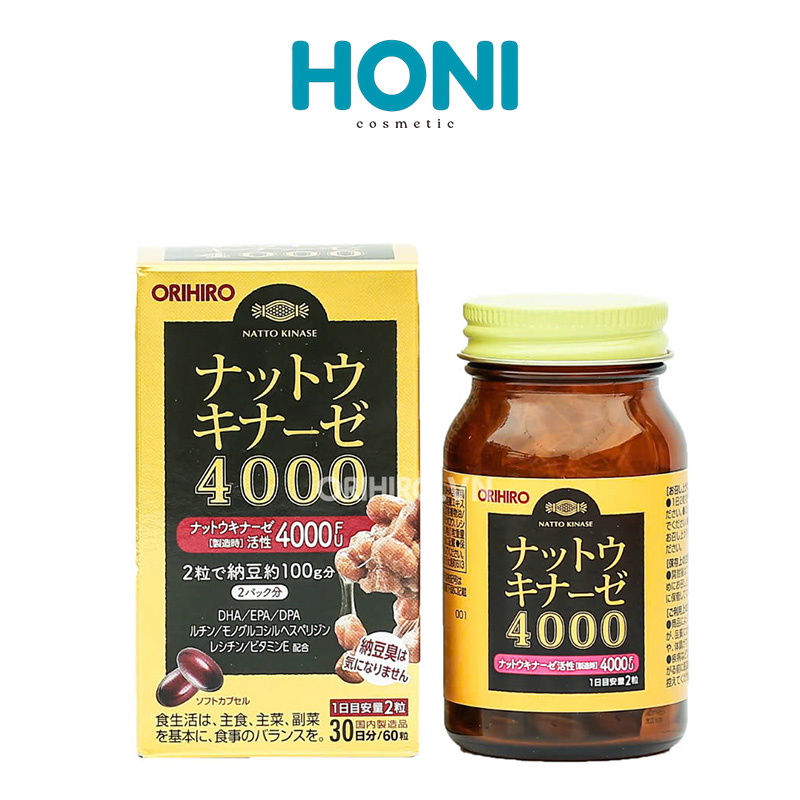 Viên Uống Hỗ Trợ Đột Quỵ Orihiro Giúp Tăng Cường Sức Khỏe Tim Mạch 4000Fu 60 Viên - HTSK3