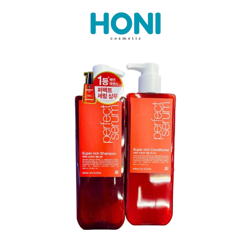 Bộ Gội Xả Mise En Scene Perfect Serum Original Phục Hồi Hư Tổn, Giúp Tóc Suôn Mềm, Bồng Bềnh 680ml/chai​ - CSHAIR32