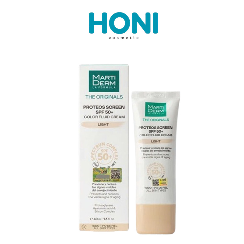Kem Chống Nắng Martiderm The Originals Proteos Screen SPF50+ Color Fluid Cream Light 40ml - CN127