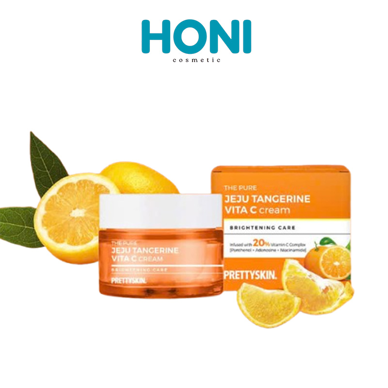 Kem Face Prettyskin The Pure Jeju Tangerine Vita C Cream Cấp Ẩm Sáng Da Ngừa Mụn 52Ml - DDFACE184