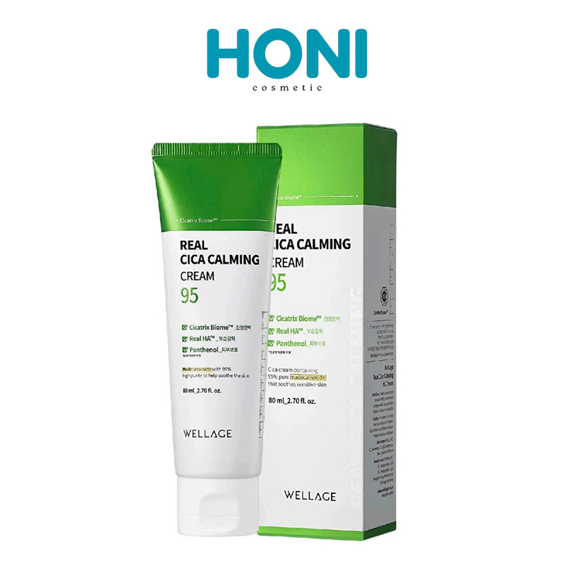 Kem Dưỡng Wellage Real Cica Calming 95 Cream Cấp Ẩm, Phục Hồi Da 80ML - DDFACE21