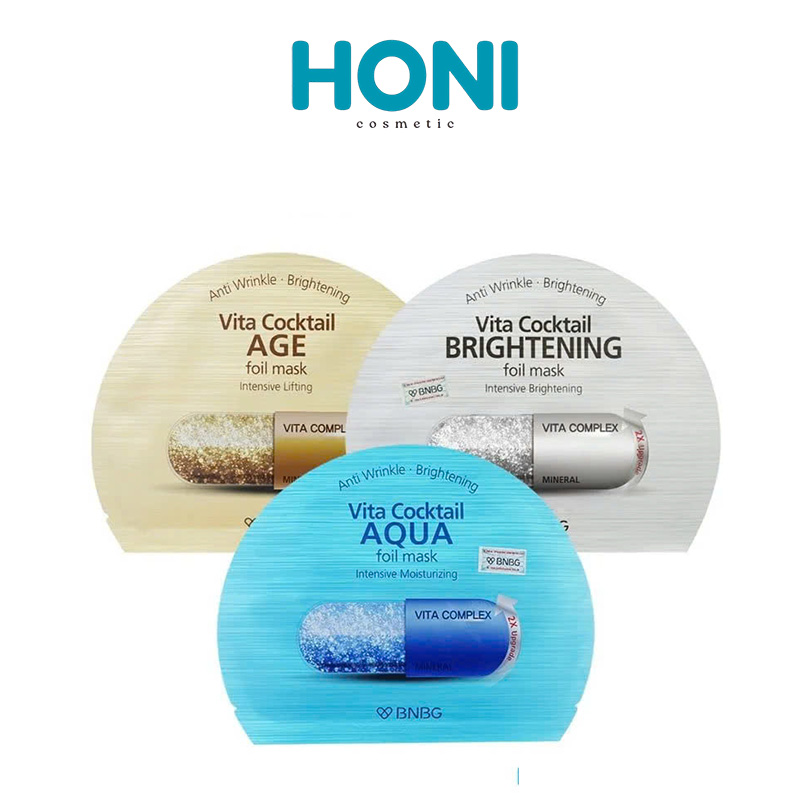Mặt Nạ Bnbg Vita Cocktail Cho Da Sỉn Màu, Thâm Nám Brightening Hộp 10M - MNFACE121