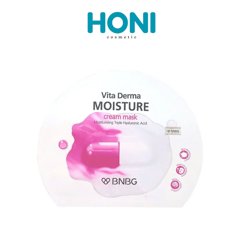 Mặt Nạ Kem Bnbg Vita Derma Moisture Cream Mask Cấp Ẩm, Dưỡng Da Trắng Hồng Lẻ 5 Miếng - MNFACE116
