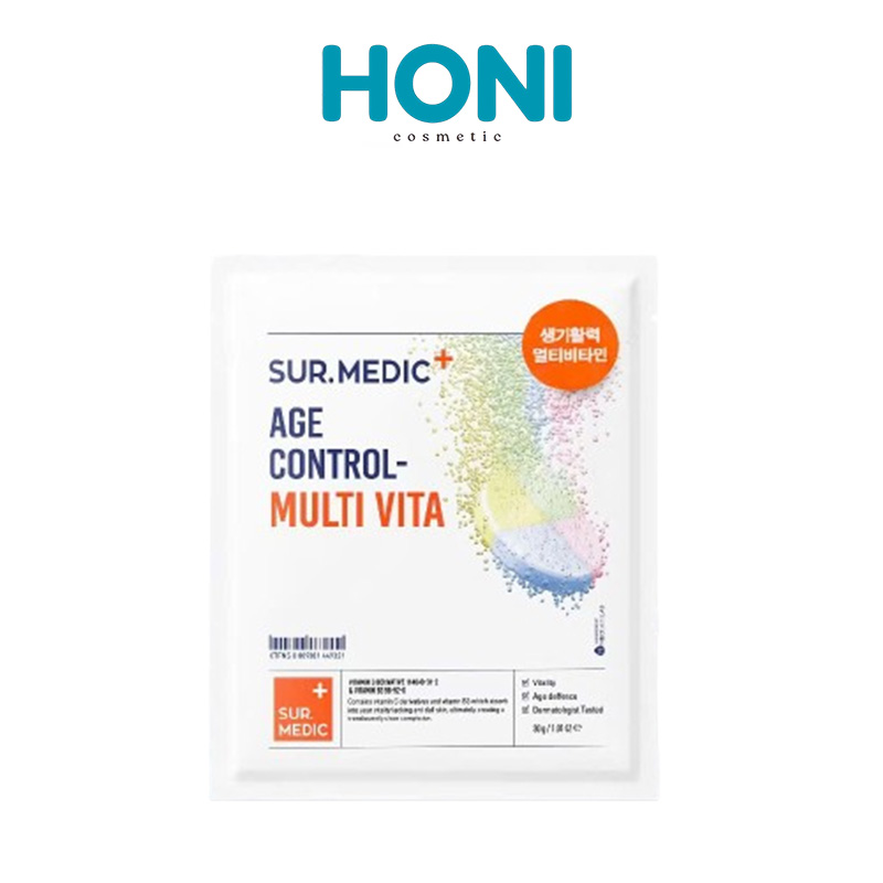 Mặt Nạ Sur. Medic Hỗ Trợ Cung Cấp Multi Vitamin SUR.MEDIC Age Control Multi Vita Mask Hộp 10 Miếng - MNFACE158