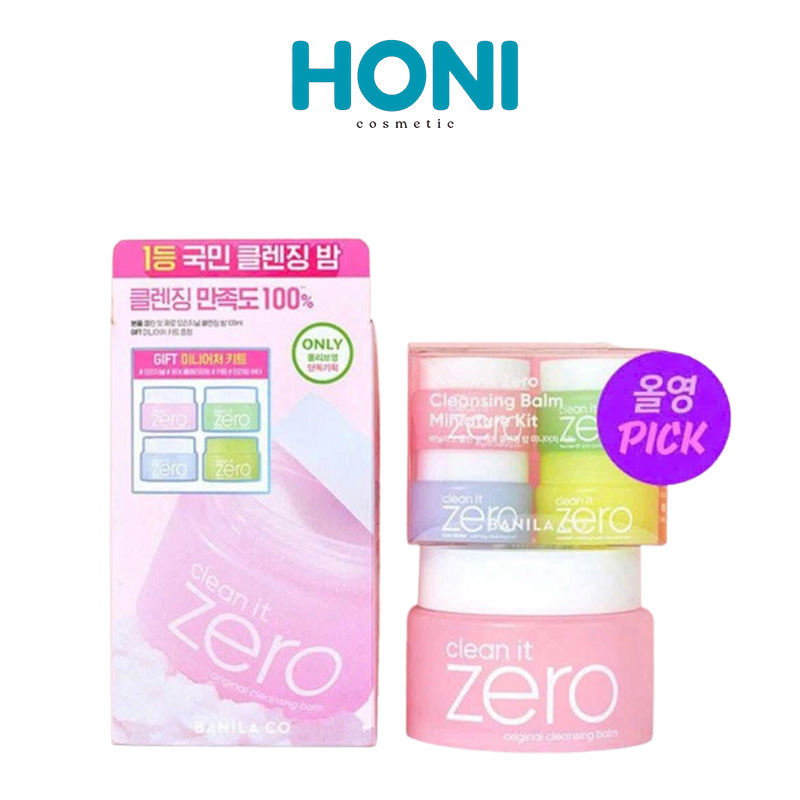 Sáp Tẩy Trang Banila Co Original Clean it Zero Cleansing Balm Cho Mọi Loại Da Set 100ml x  4 lọ mini - LSDM173