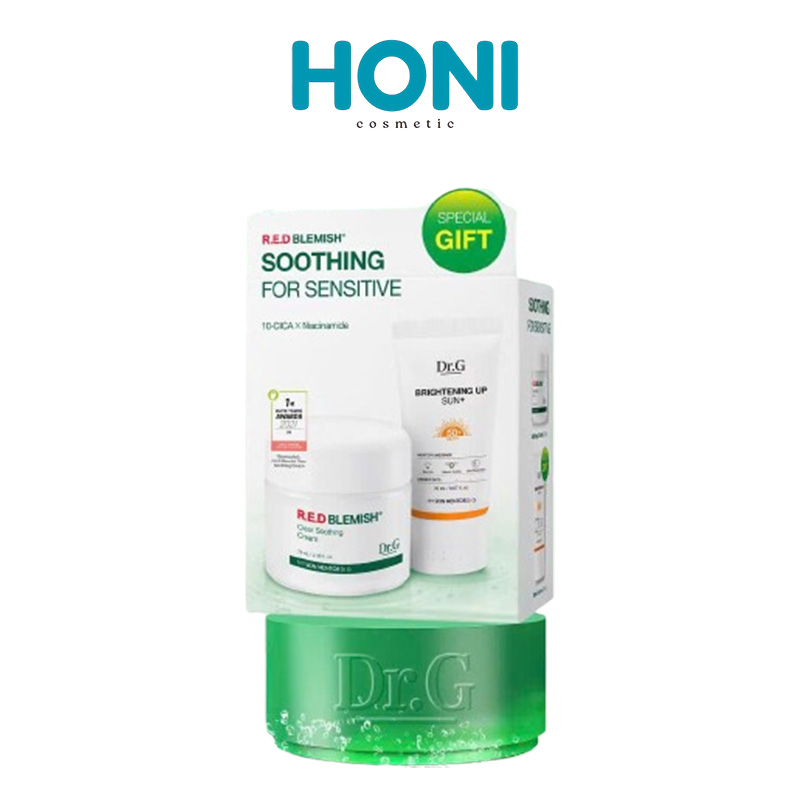 Set Kem Dưỡng Dr.G Red Blemish + Kcn Cấp Ẩm Và Phục Hồi Sâu Cho Da 70ML+20ML - DDFACE315