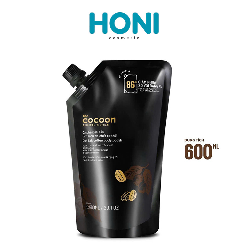 Tẩy Tế Bào Chết Body Cocoon Cà Phê Đắk Lắk Da Mịn Màng, Sáng Khỏe Túi 600g - CSBODY73
