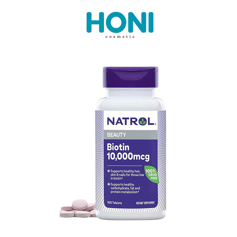 Viên Uống Mọc Tóc Natrol Biotin 10000Mcg Hỗ Trợ Tóc Chắc Khỏe, Giảm Gãy Rụng 100 Viên - CSHAIR1