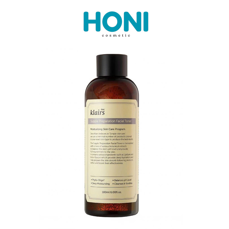 Toner Klairs Supple Preparation Facial Cân Bằng Độ Ẩm & Dưỡng Da Mềm Mịn Có Mùi 180Ml - DDFACE276