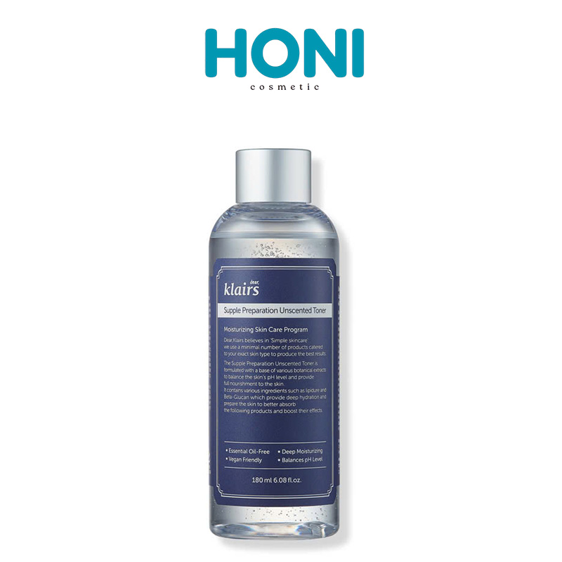 Toner Klairs Supple Preparation Facial Cân Bằng Độ Ẩm & Dưỡng Da Mềm Mịn Không Mùi 180Ml - DDFACE275