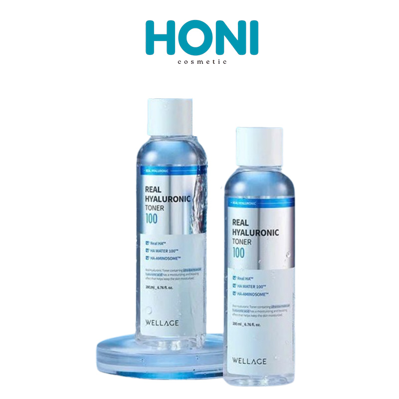 Toner Wellage Real Hyaluronic Toner Cấp Ẩm, Dưỡng Da Căng Mịn 200ml - DDFACE20