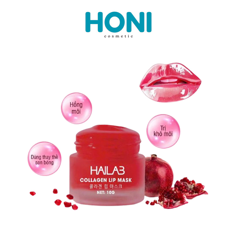 Dưỡng Môi Collagen Lựu Đỏ Hailab Dưỡng Ẩm, Giảm Thâm, Môi Mềm Mịn - CSLIP28