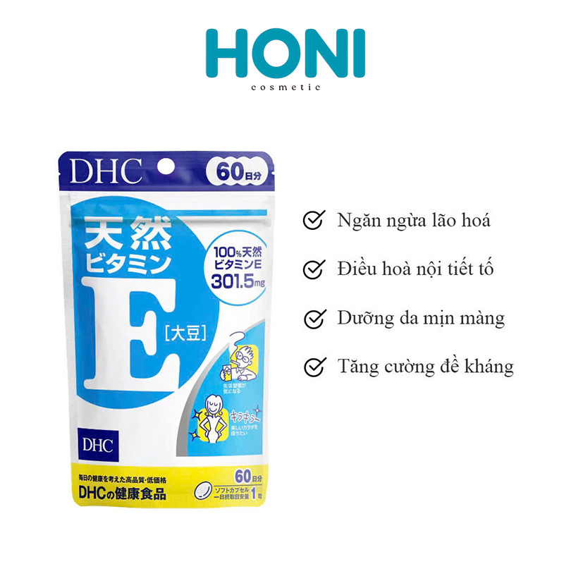 Viên Uống Dhc Vitamin E Chống Oxy Hóa, Làm Sáng Da 60 Ngày 60V - VTM3