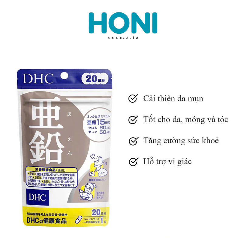 Viên Uống  Dhc Vitamin Kẽm Hỗ Trợ Sức Khỏe, Tăng Cường Hệ Miễn Dịch 60 Ngày 60V - VTM5